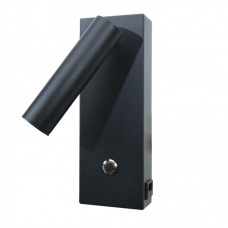 Φωτιστικό Τοίχου LED Θερμό Φως + USB Μαύρο 43037-BL